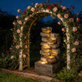 Resin Stacked Stone Bowl Cascade Fountain 28 Inch