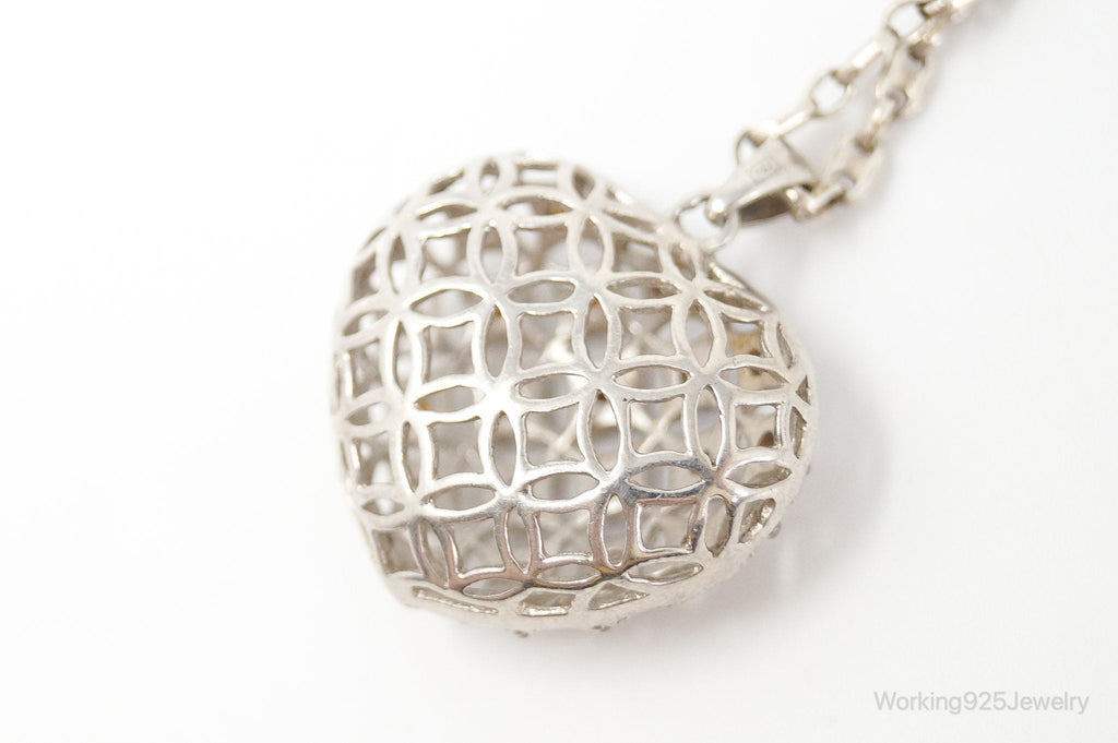 Designer Orange Cubic Zirconia Sterling Silver Heart Necklace | Jewelry > Necklaces > Pendants | Wiccan Center
