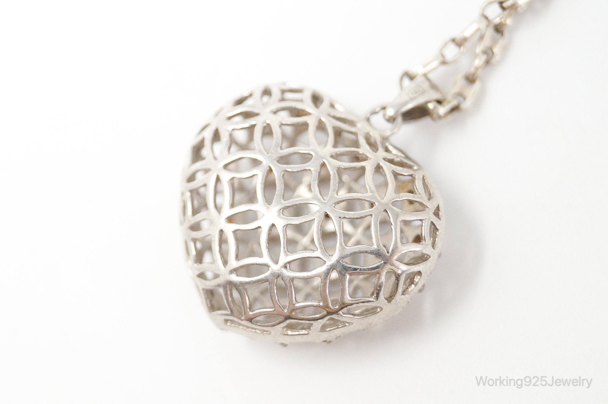 Designer Orange Cubic Zirconia Sterling Silver Heart Necklace | Jewelry > Necklaces > Pendants | Wiccan Center