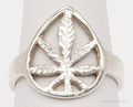Vintage Medical Marijuana Pot Plant Weed Sterling Silver Ring - Size 5.5 | Jewelry > Rings | Wiccan Center