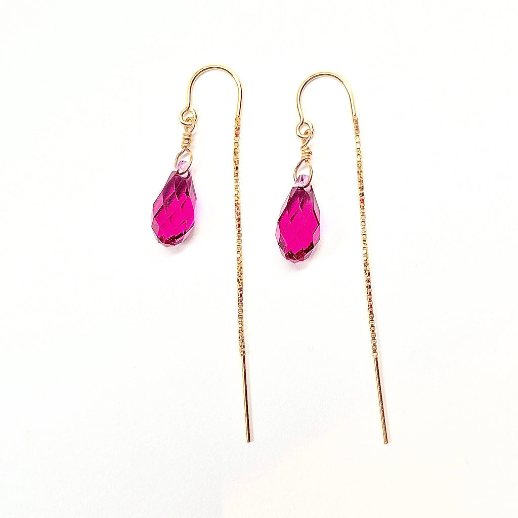 Swarovski Crystal Droplet Threader Earrings | earrings | Wiccan Center