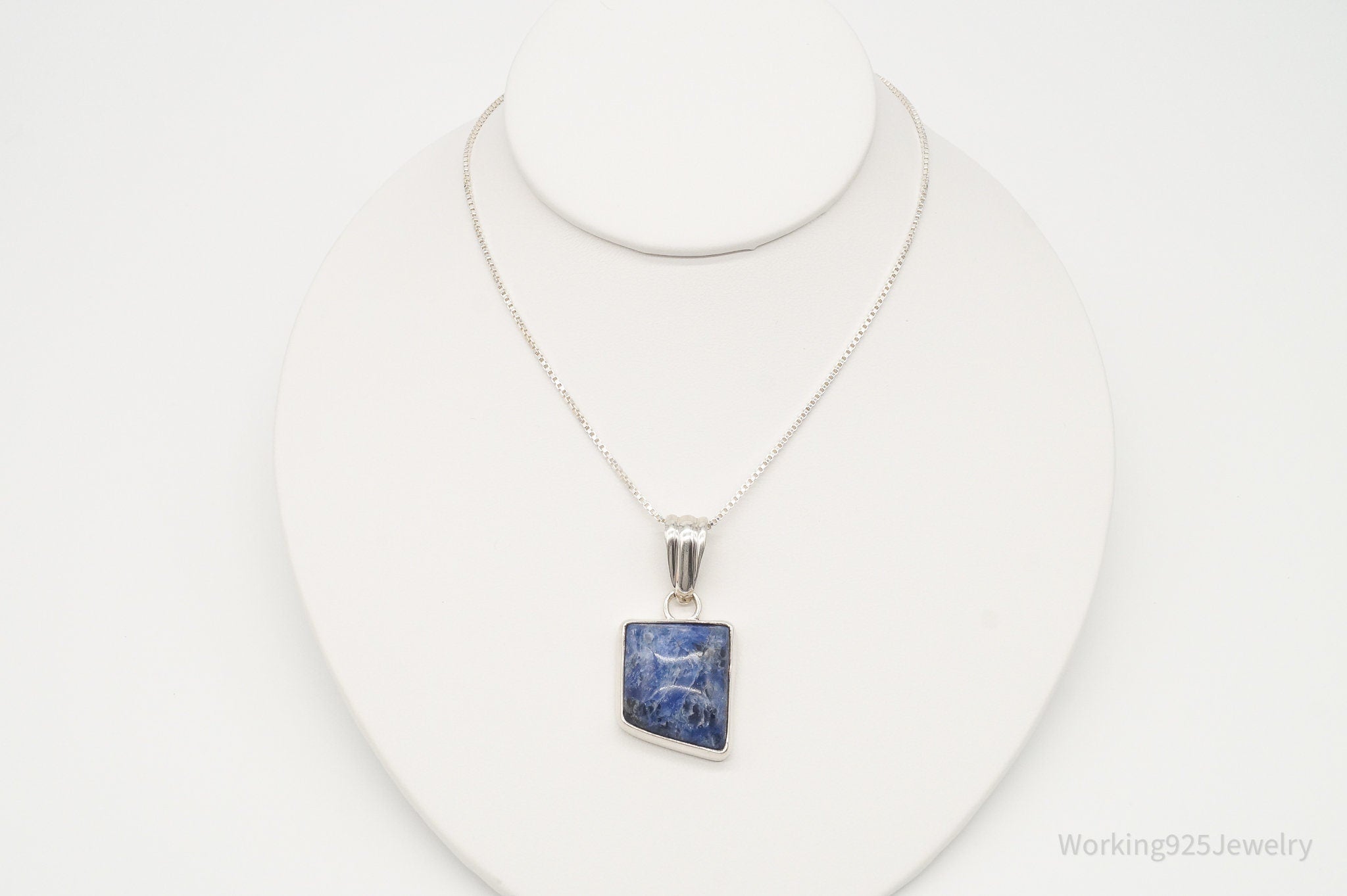 Vintage Large Sodalite Sterling Silver Necklace | Jewelry > Necklaces > Pendants | Wiccan Center