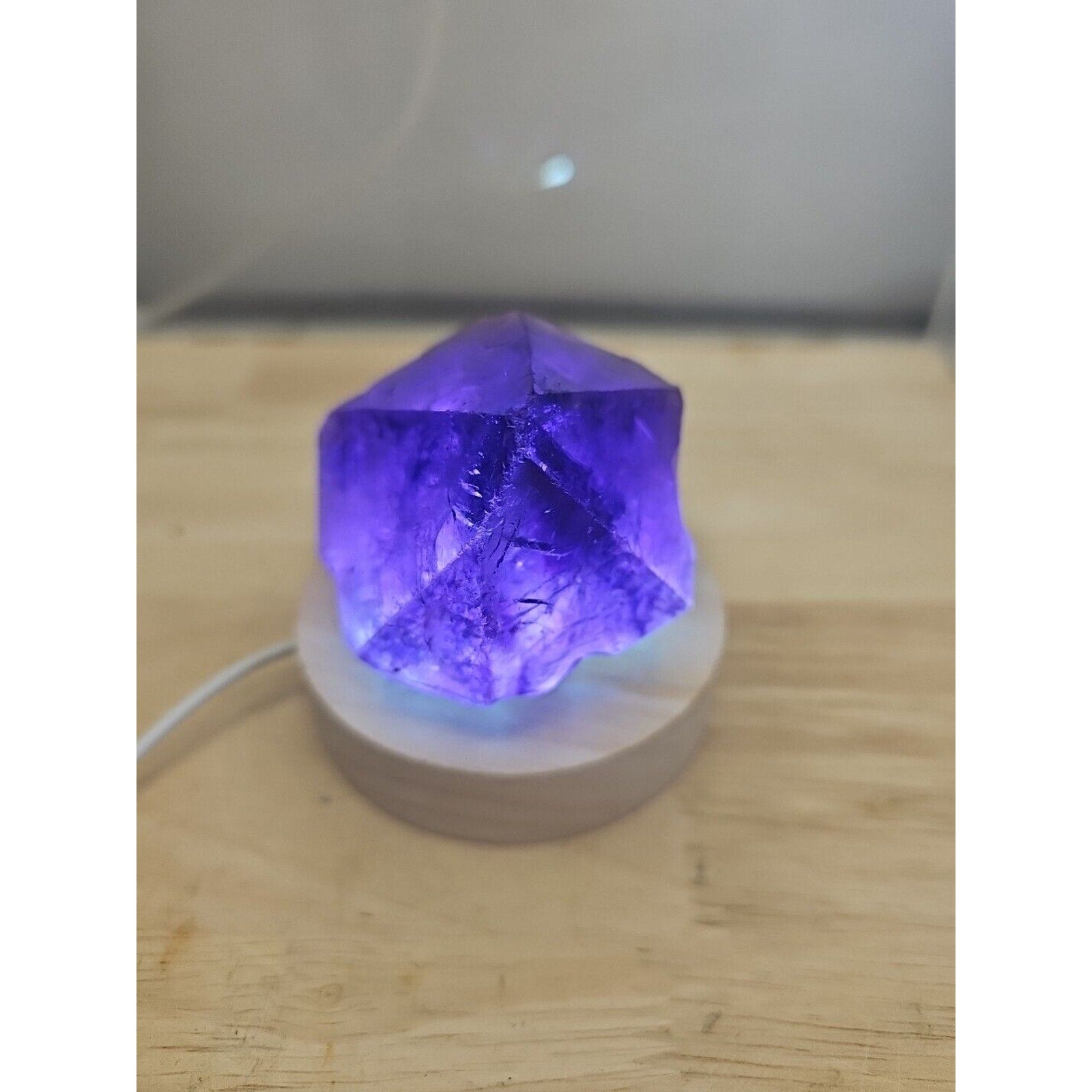 Natural Amethyst Backbone Scepter Crystal with LED — 294g Mineral Specimen | CrystalCloud Company