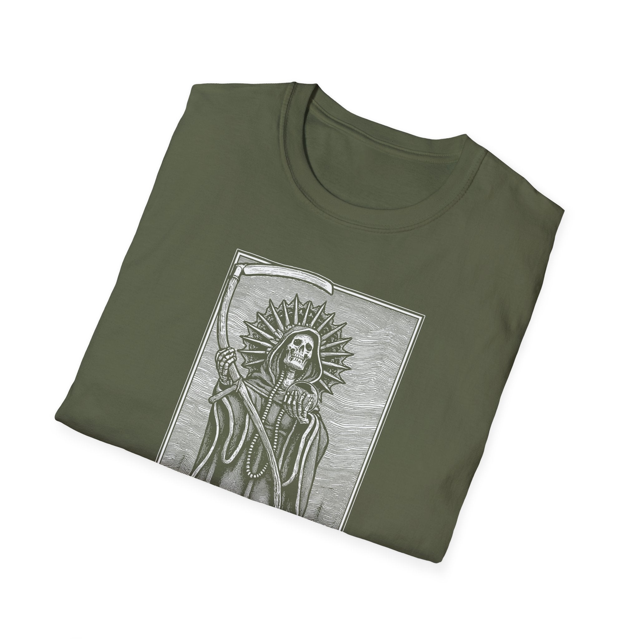 Santa Muerte Unisex T-Shirt, Gothic Grim Reaper Tee | Dellamorte Alternative Shirt, Halloween Gift, Day of the Dead Tee, Graphic Death Saint