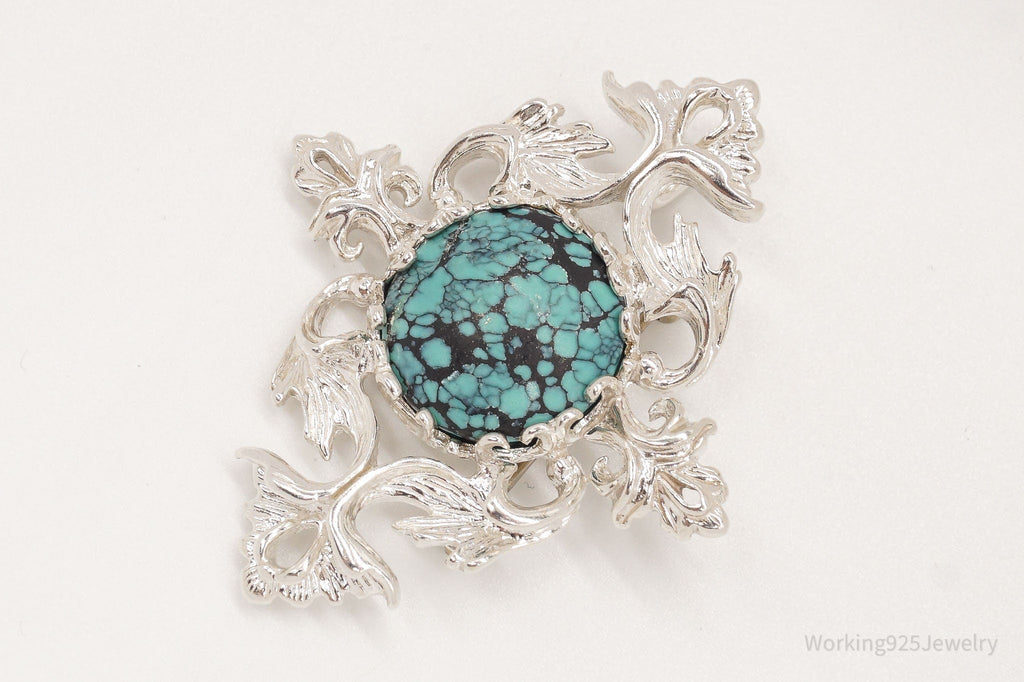 Vintage 1960s Turquoise Sterling Silver Pendant Pin | Jewelry > Necklaces > Pendants | Wiccan Center