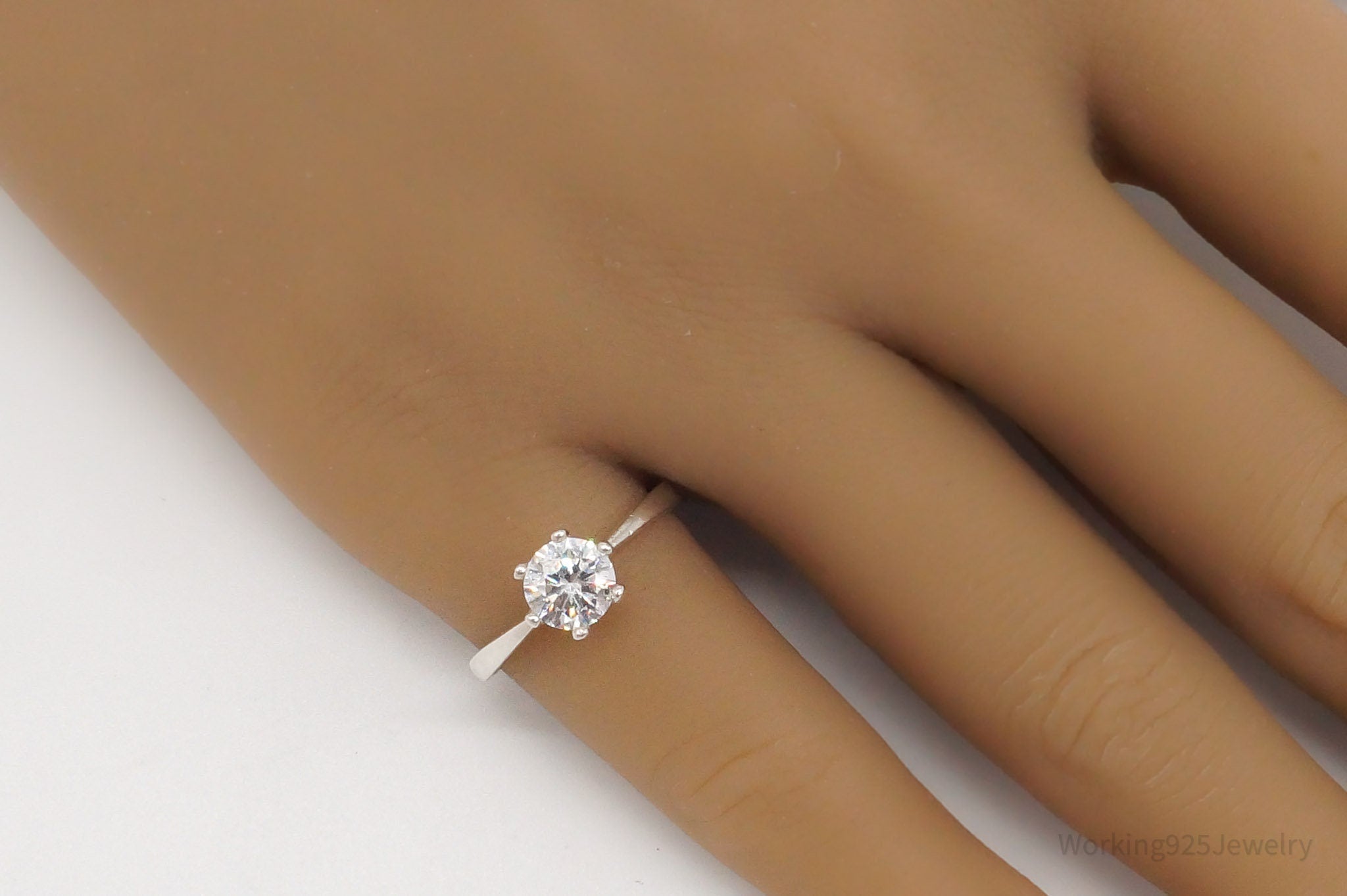 Vintage Cubic Zirconia Sterling Silver Ring - Size 6.5 | Jewelry > Rings | Wiccan Center
