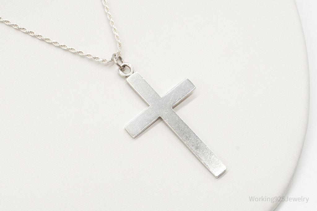 Vintage Large Designer HBF Cross Sterling Silver Necklace | Jewelry > Necklaces > Pendants | Wiccan Center