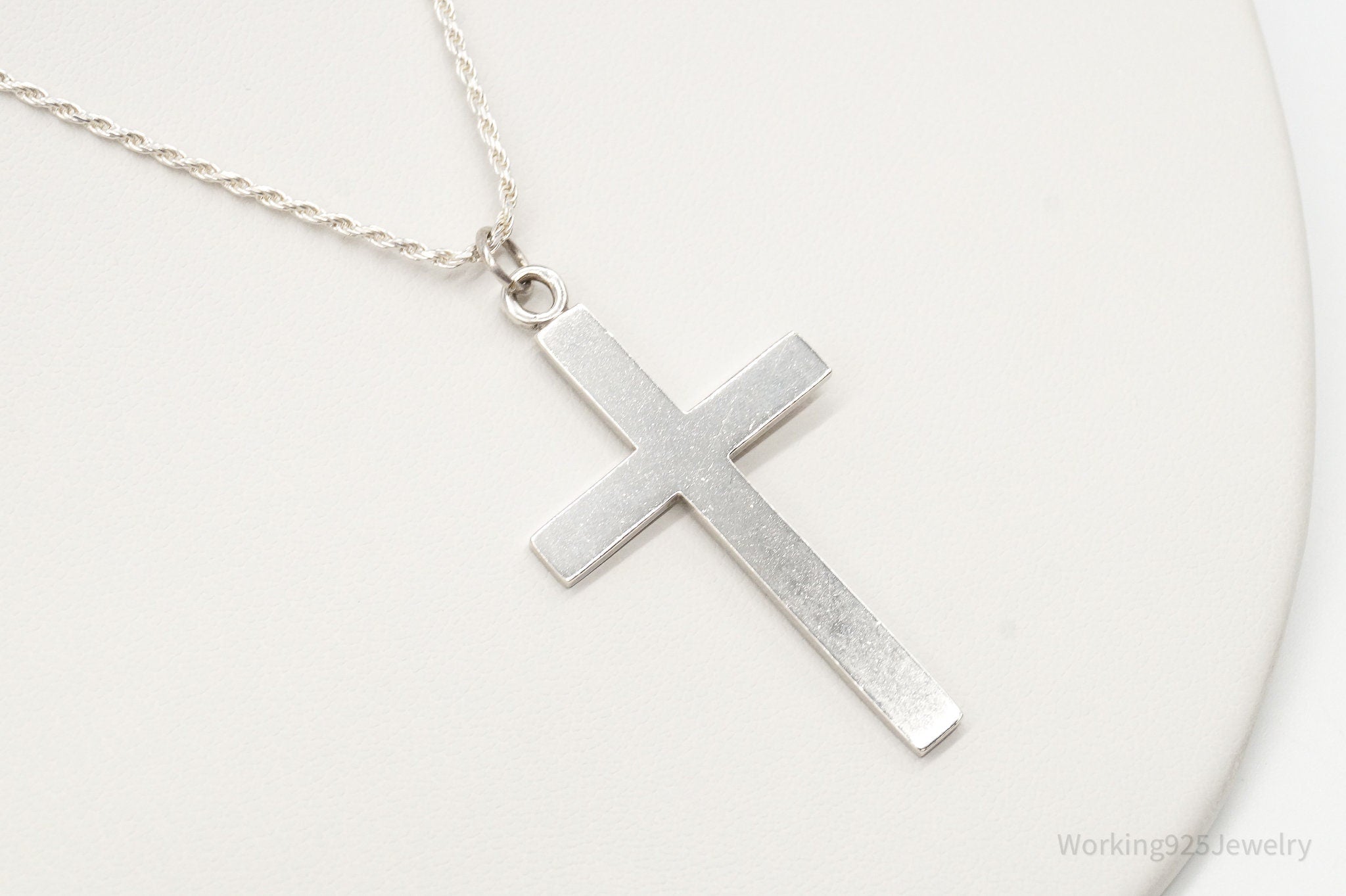 Vintage Large Designer HBF Cross Sterling Silver Necklace | Jewelry > Necklaces > Pendants | Wiccan Center