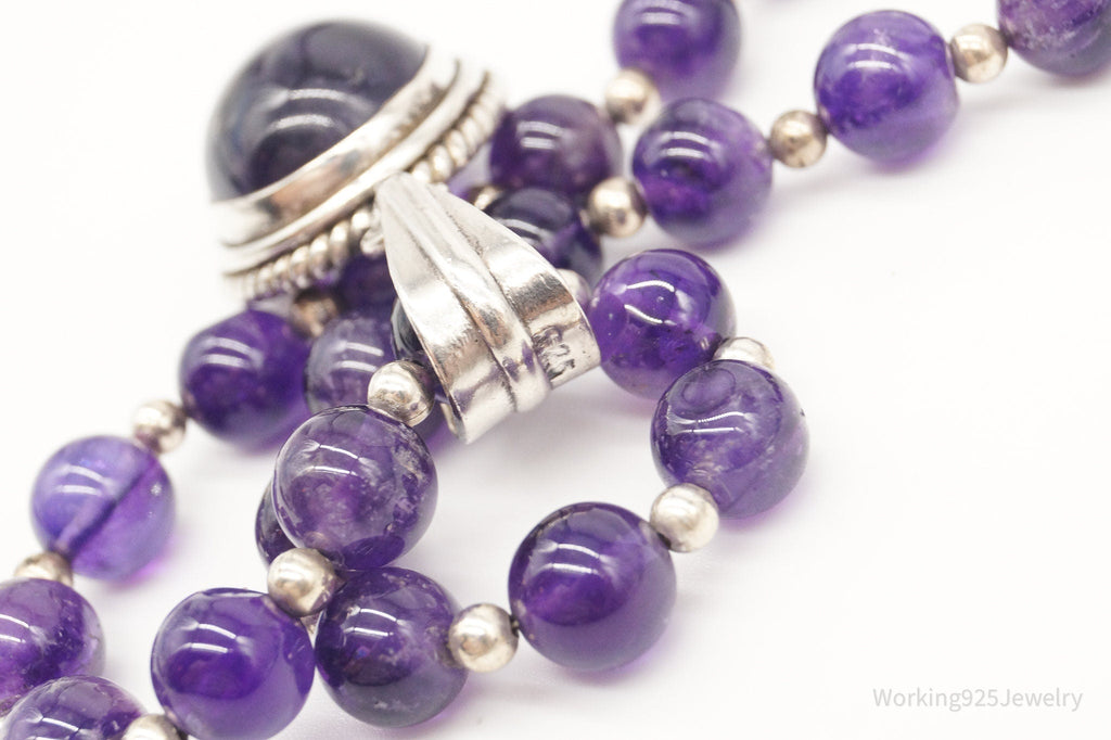 Vintage Amethyst Bead Sterling Silver Necklace | Jewelry > Necklaces > Pendants | Wiccan Center