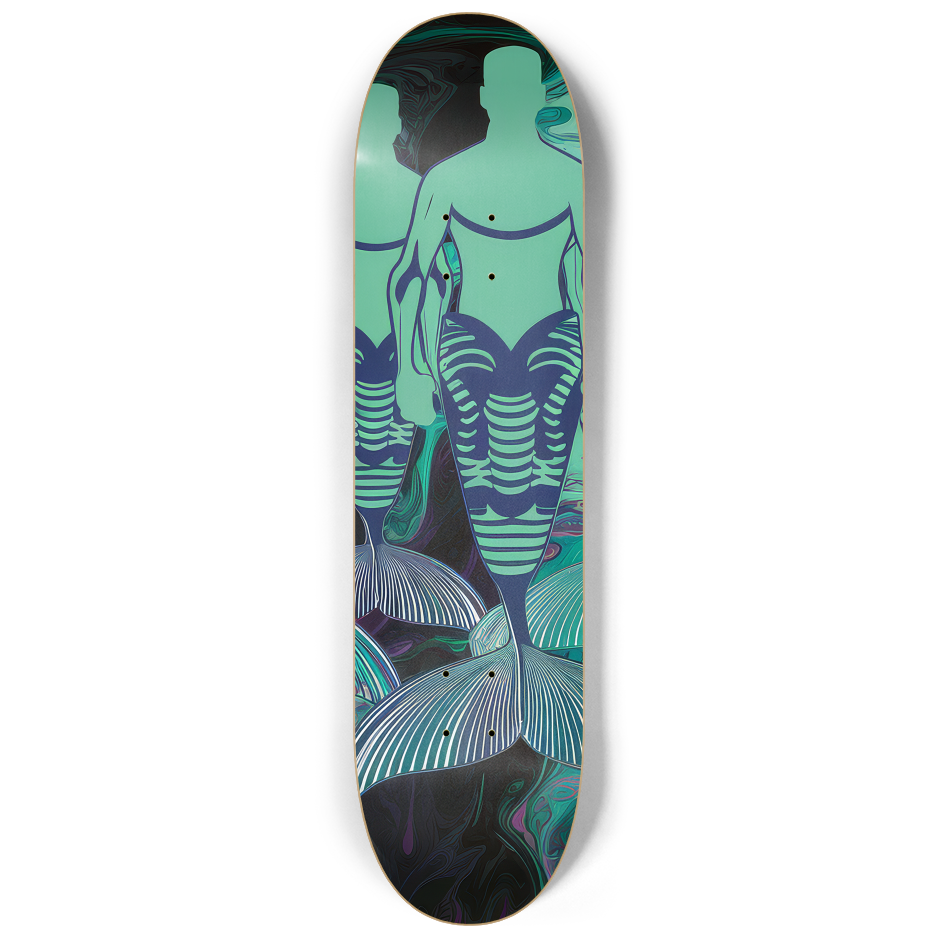 2 Skateboard Series Art - Green Mermen | Skateboard | Wiccan Center