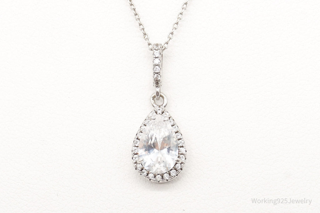 Vintage Designer HDS Large Cubic Zirconia Sterling Silver Necklace | Jewelry > Necklaces > Pendants | Wiccan Center