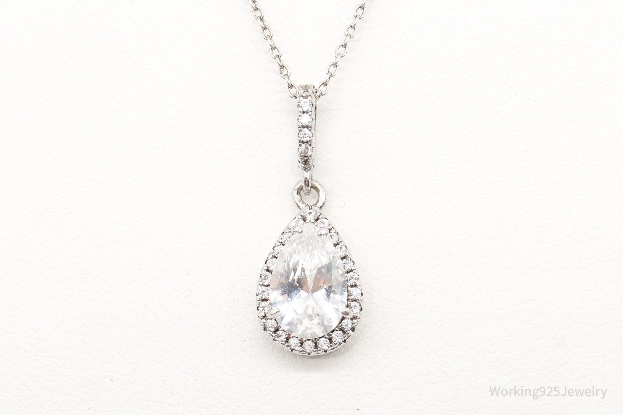 Vintage Designer HDS Large Cubic Zirconia Sterling Silver Necklace | Jewelry > Necklaces > Pendants | Wiccan Center