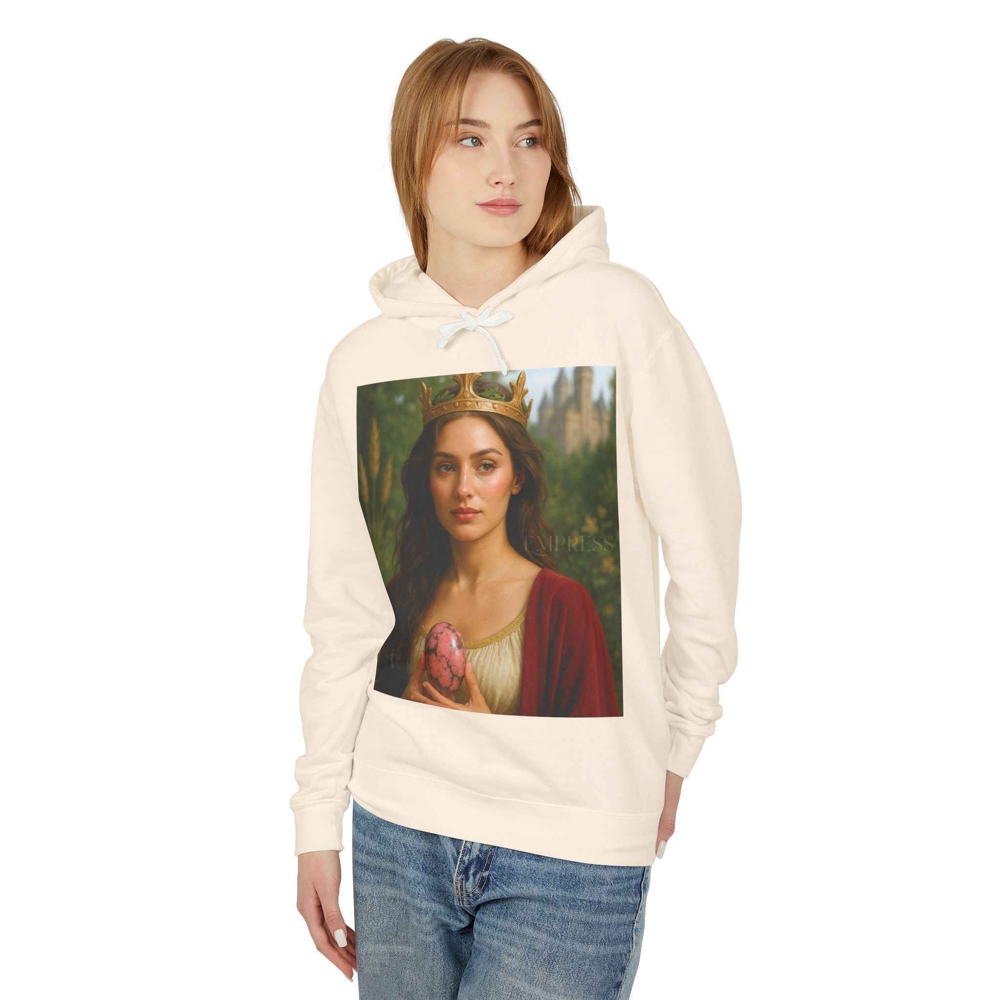 Empress Rhodonite Unisex Lightweight Hooded Sweatshirt | Hoodie | Wiccan Center