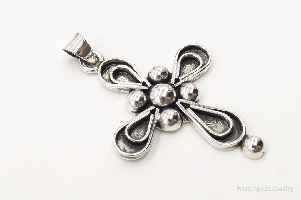 VTG RARE Large Mexico Modernist Bernice Goodspeed Sterling Silver Cross Pendant | Jewelry > Necklaces > Pendants | Wiccan Center