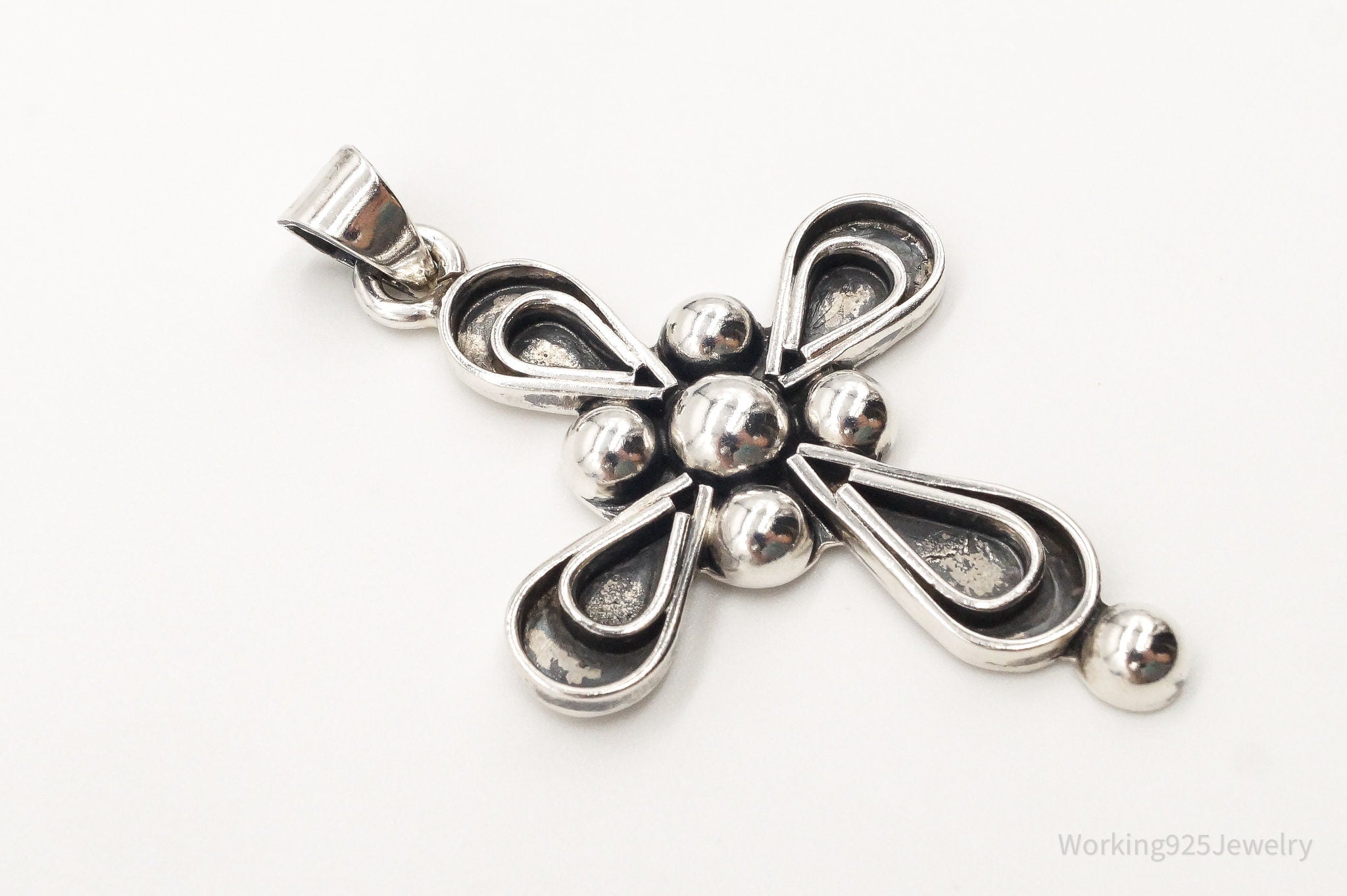 VTG RARE Large Mexico Modernist Bernice Goodspeed Sterling Silver Cross Pendant | Jewelry > Necklaces > Pendants | Wiccan Center