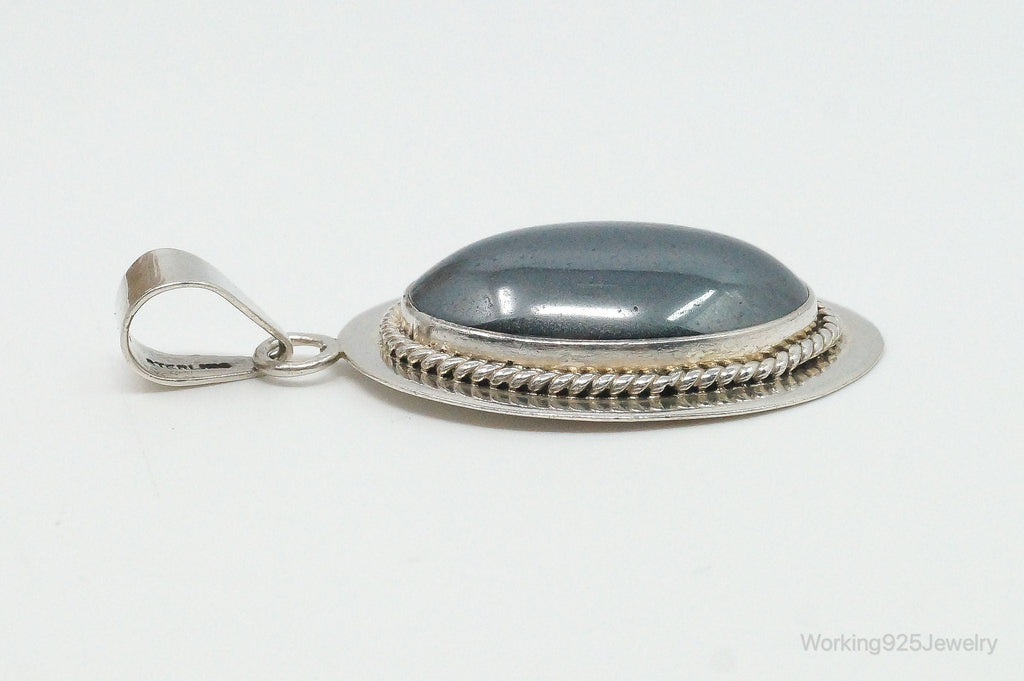 Vintage Large Hematite Sterling Silver Pendant | Jewelry > Necklaces > Pendants | Wiccan Center