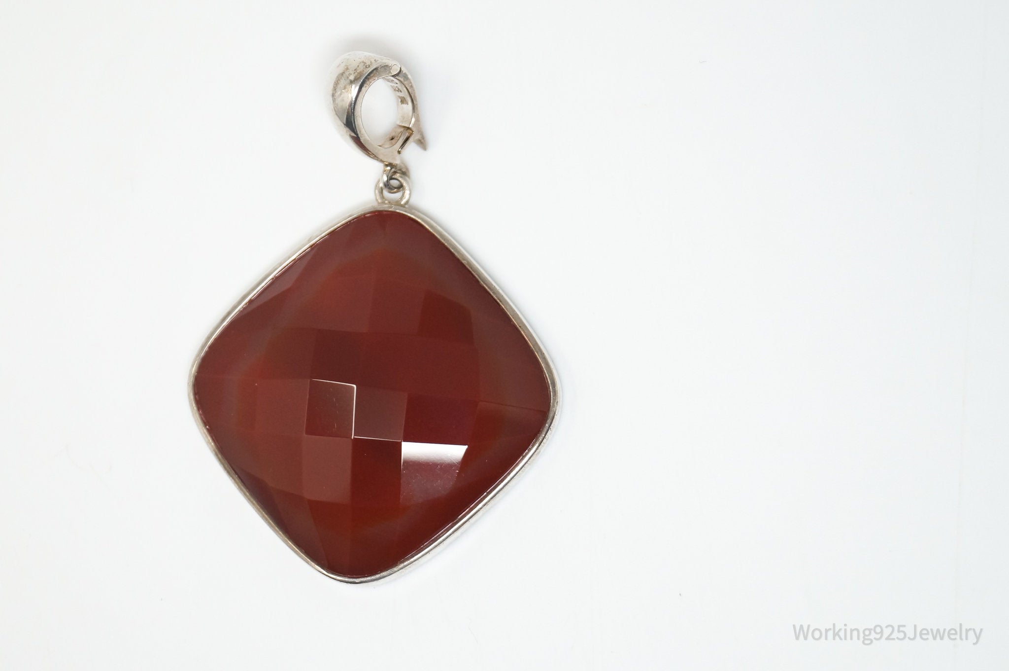 Vintage Designer Whitney Kelly Large Carnelian Sterling Silver Necklace Pendant | Jewelry > Necklaces > Pendants | Wiccan Center