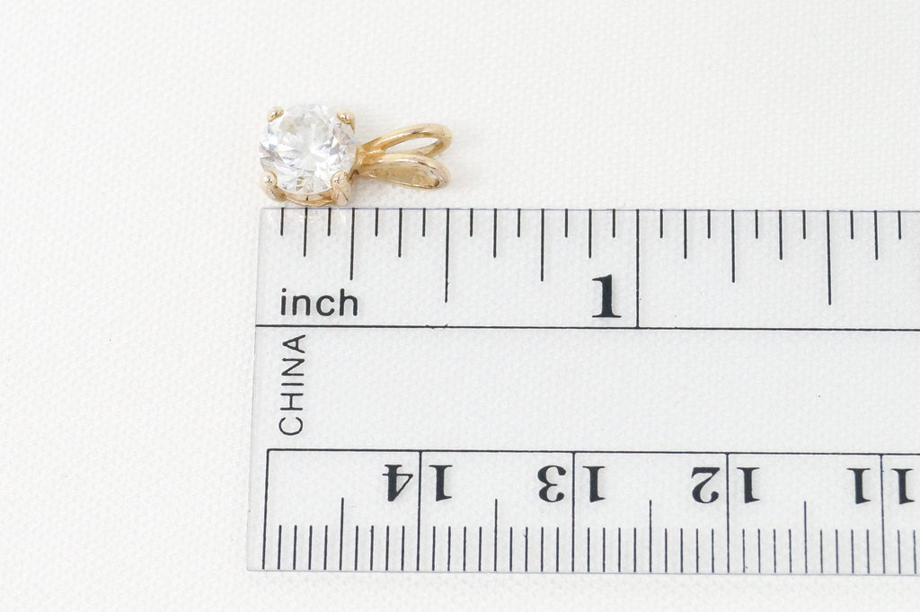 Vintage Gold Vermeil Cubic Zirconia Stone Sterling Silver Necklace Pendant | Jewelry > Necklaces > Pendants | Wiccan Center