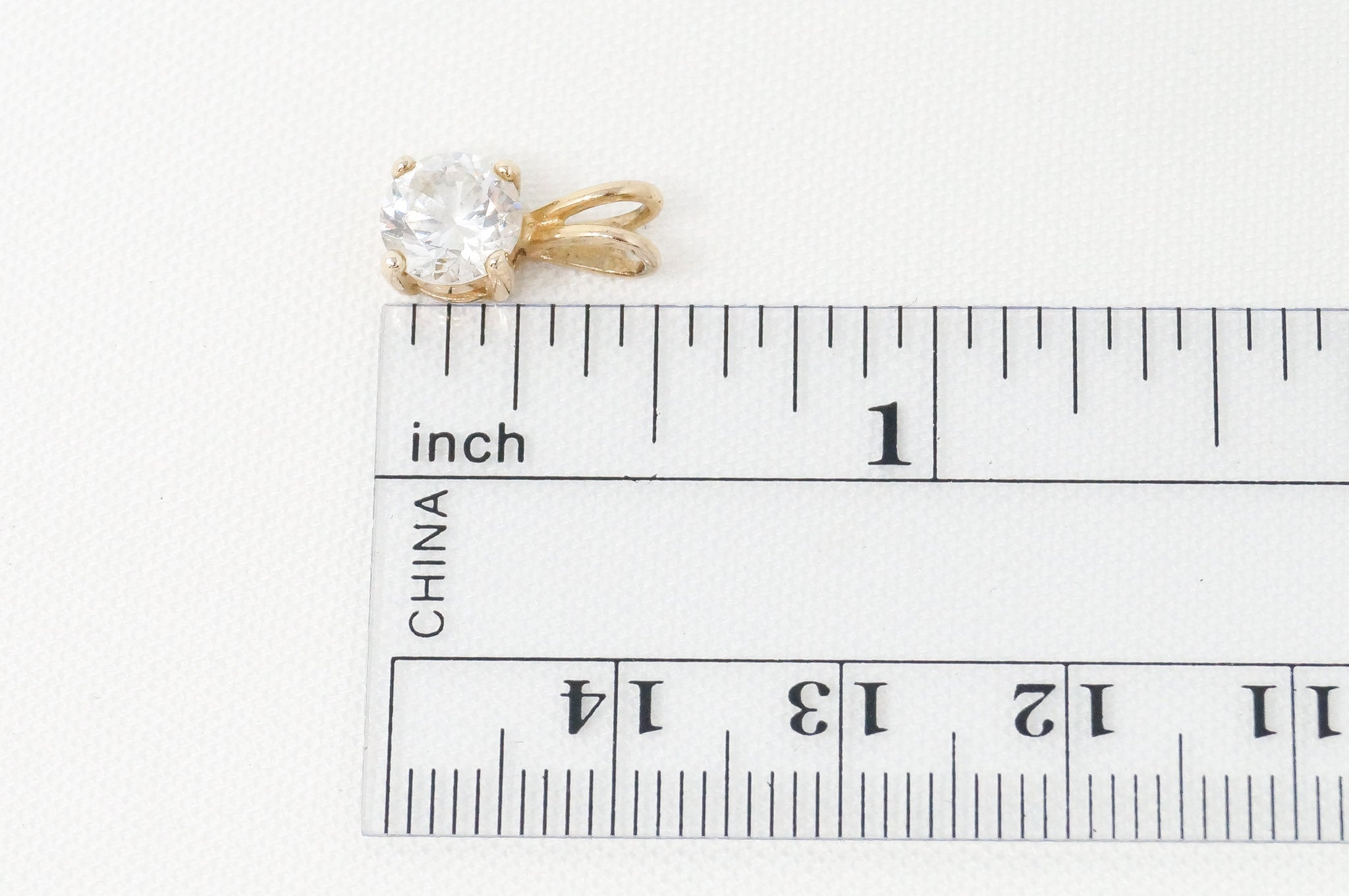 Vintage Gold Vermeil Cubic Zirconia Stone Sterling Silver Necklace Pendant | Jewelry > Necklaces > Pendants | Wiccan Center