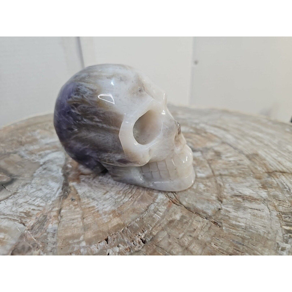 2.2 lb Natural Amethyst Hand-Carved Crystal Skull — Spiritual Collector Piece | CrystalCloud Company