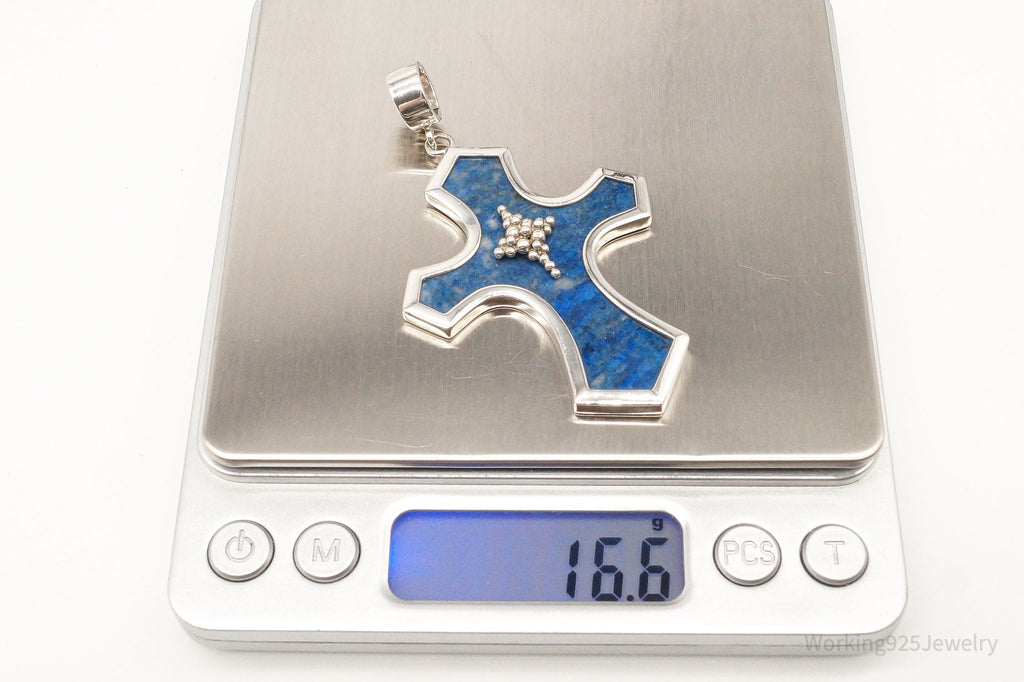 Designer Whitney Kelly Large Lapis Lazuli Cross Sterling Silver Pendant | Jewelry > Necklaces > Pendants | Wiccan Center