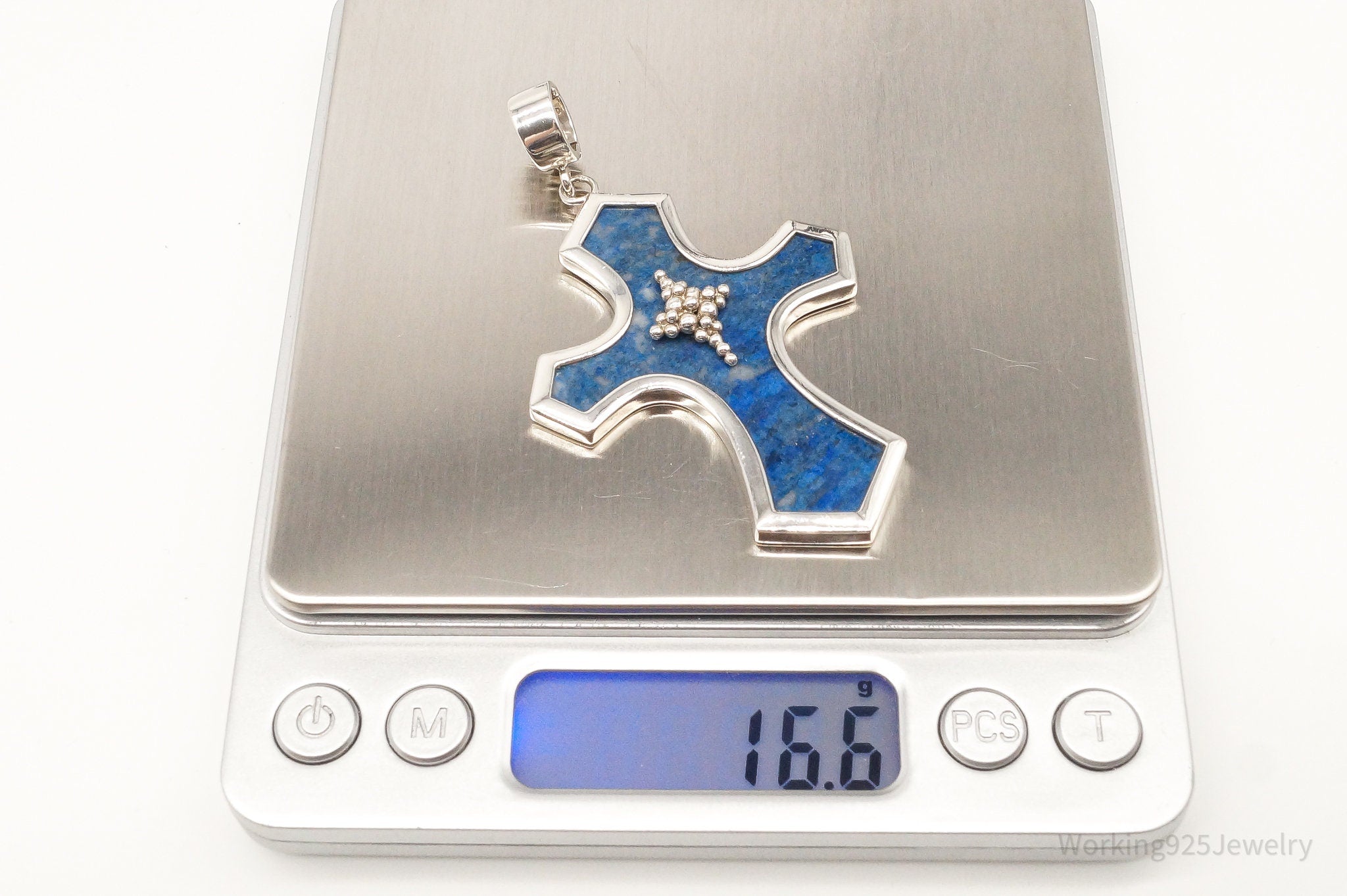 Designer Whitney Kelly Large Lapis Lazuli Cross Sterling Silver Pendant | Jewelry > Necklaces > Pendants | Wiccan Center