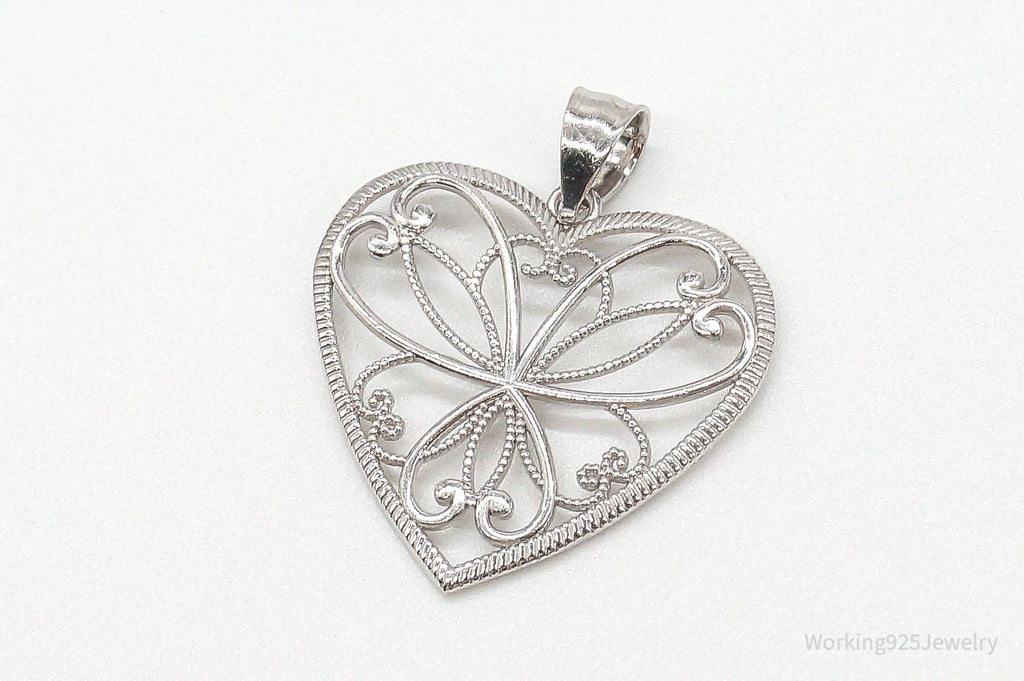 Large Vintage Art Deco Filigree Sterling Silver Pendant | Jewelry > Necklaces > Pendants | Wiccan Center