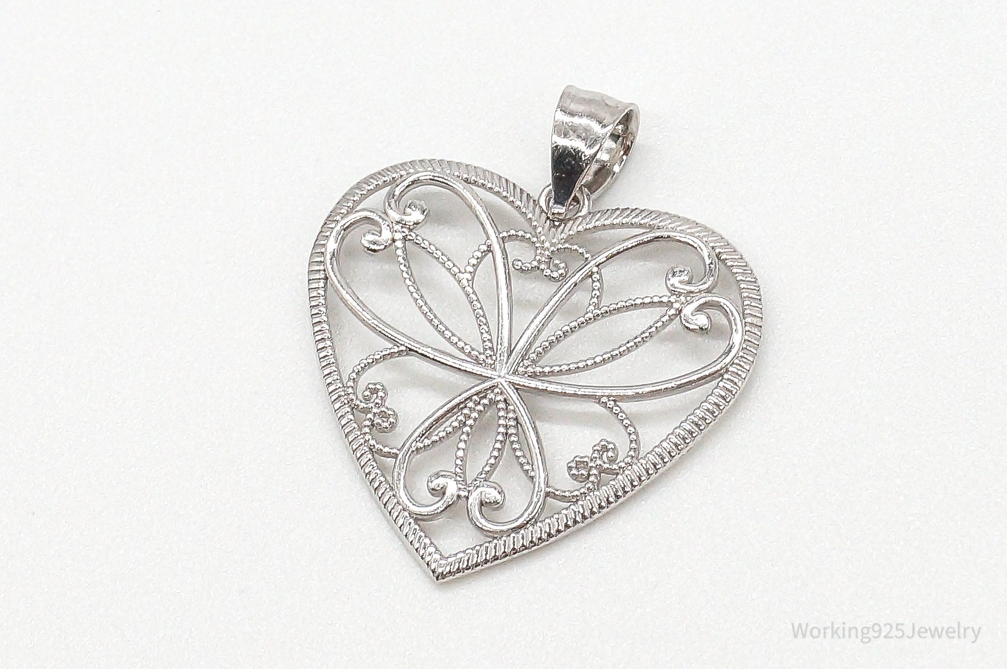 Large Vintage Art Deco Filigree Sterling Silver Pendant | Jewelry > Necklaces > Pendants | Wiccan Center
