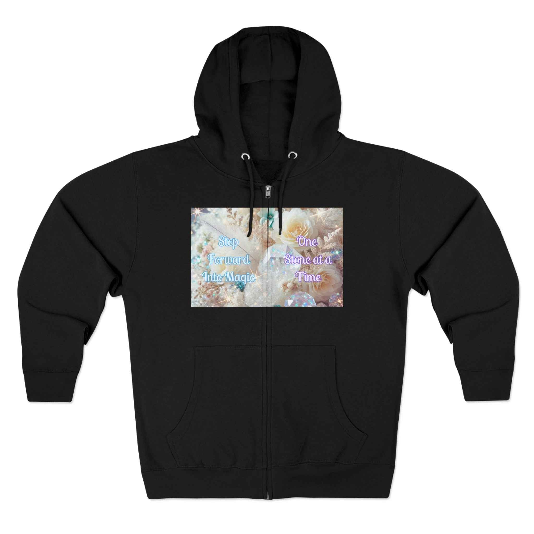 Floral Zipped Hooded Sweater | Hoodie | Wiccan Center