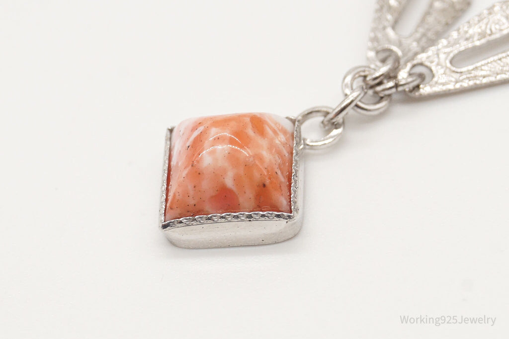 Antique Pink Stone Sterling Silver Necklace | Jewelry > Necklaces > Pendants | Wiccan Center