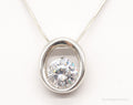 Vintage Large Cubic Zirconia DQCZ Sterling Silver Necklace | Jewelry > Necklaces > Pendants | Wiccan Center
