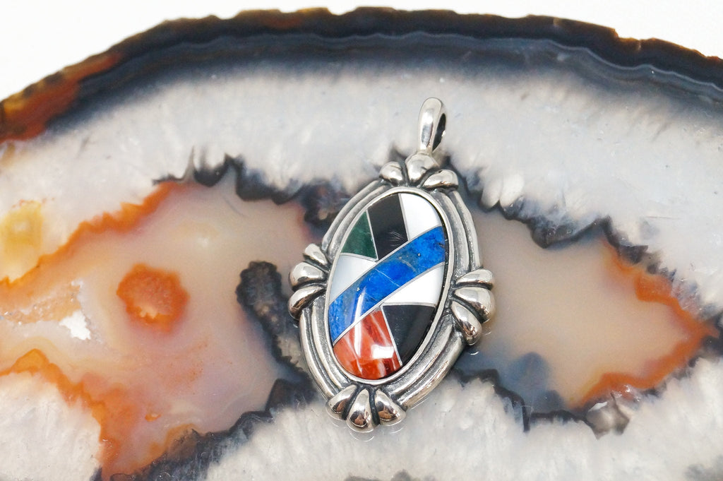 Vtg Carolyn Pollack Relios Collection Multi Gem Sterling Silver Necklace Pendant | Jewelry > Necklaces > Pendants | Wiccan Center