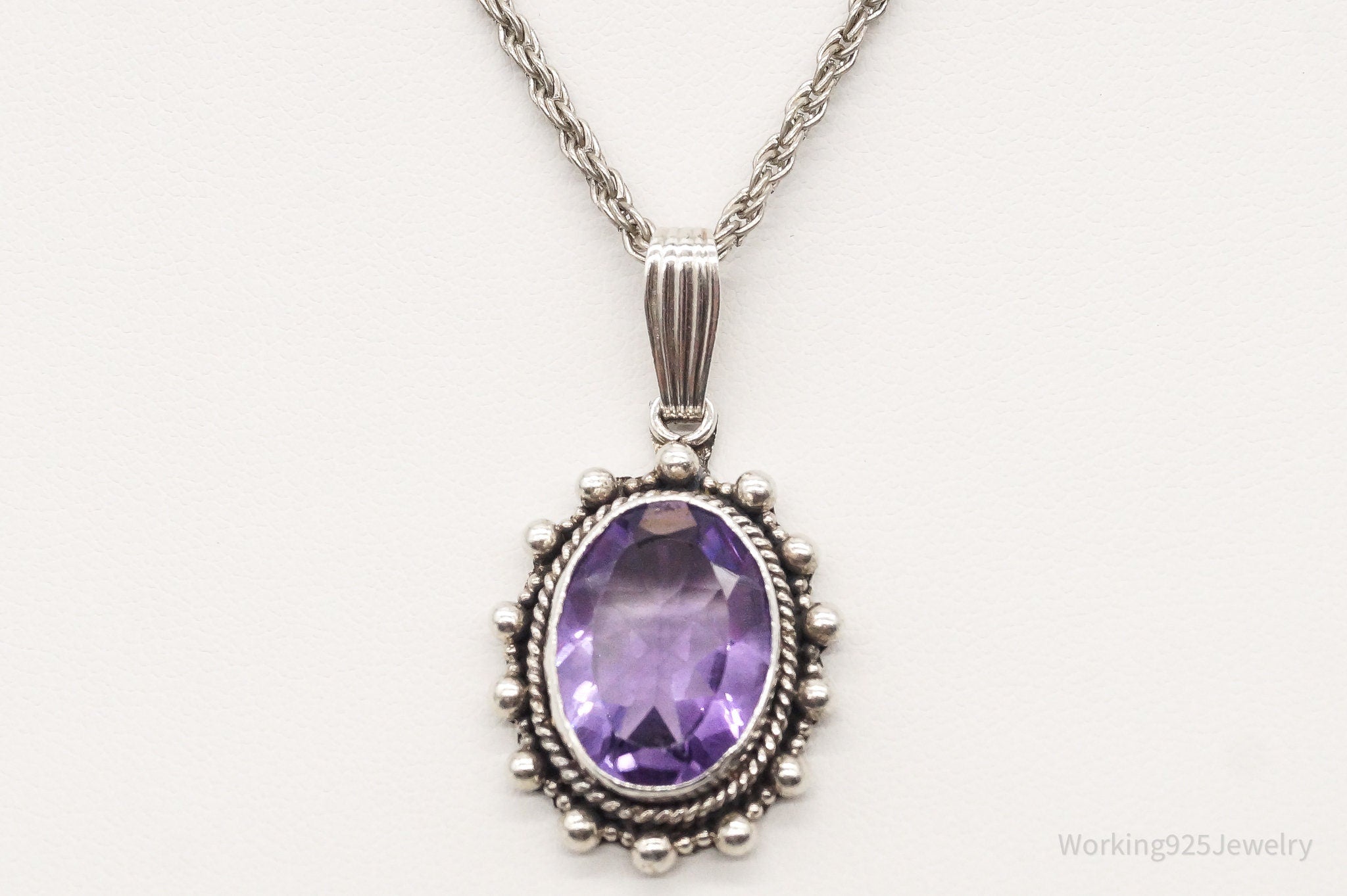 Vintage Amethyst Sterling Silver Chain Necklace | Jewelry > Necklaces > Pendants | Wiccan Center