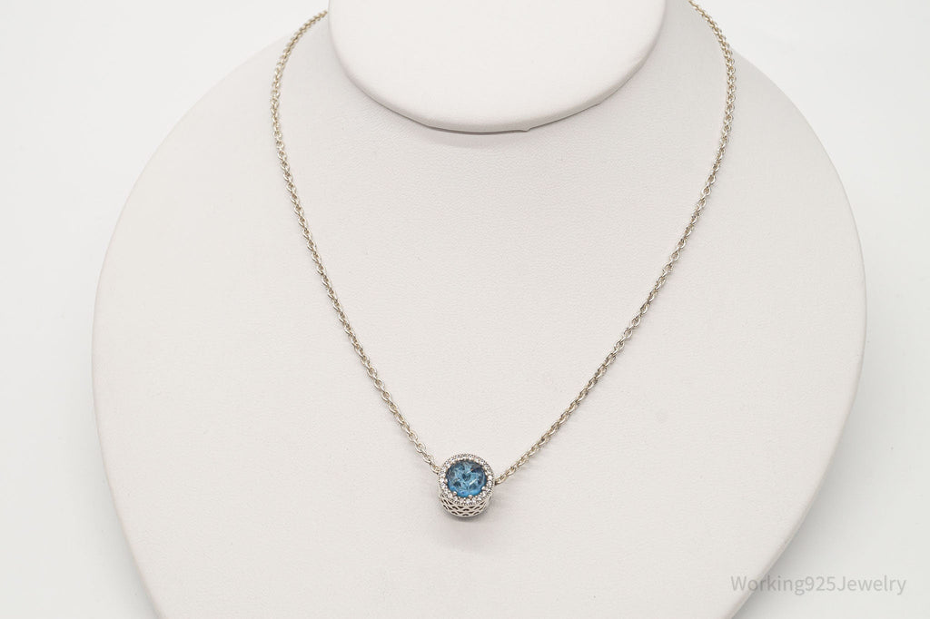 Pandora Blue Crystal Cubic Zirconia Sterling Silver Necklace | Jewelry > Necklaces > Pendants | Wiccan Center