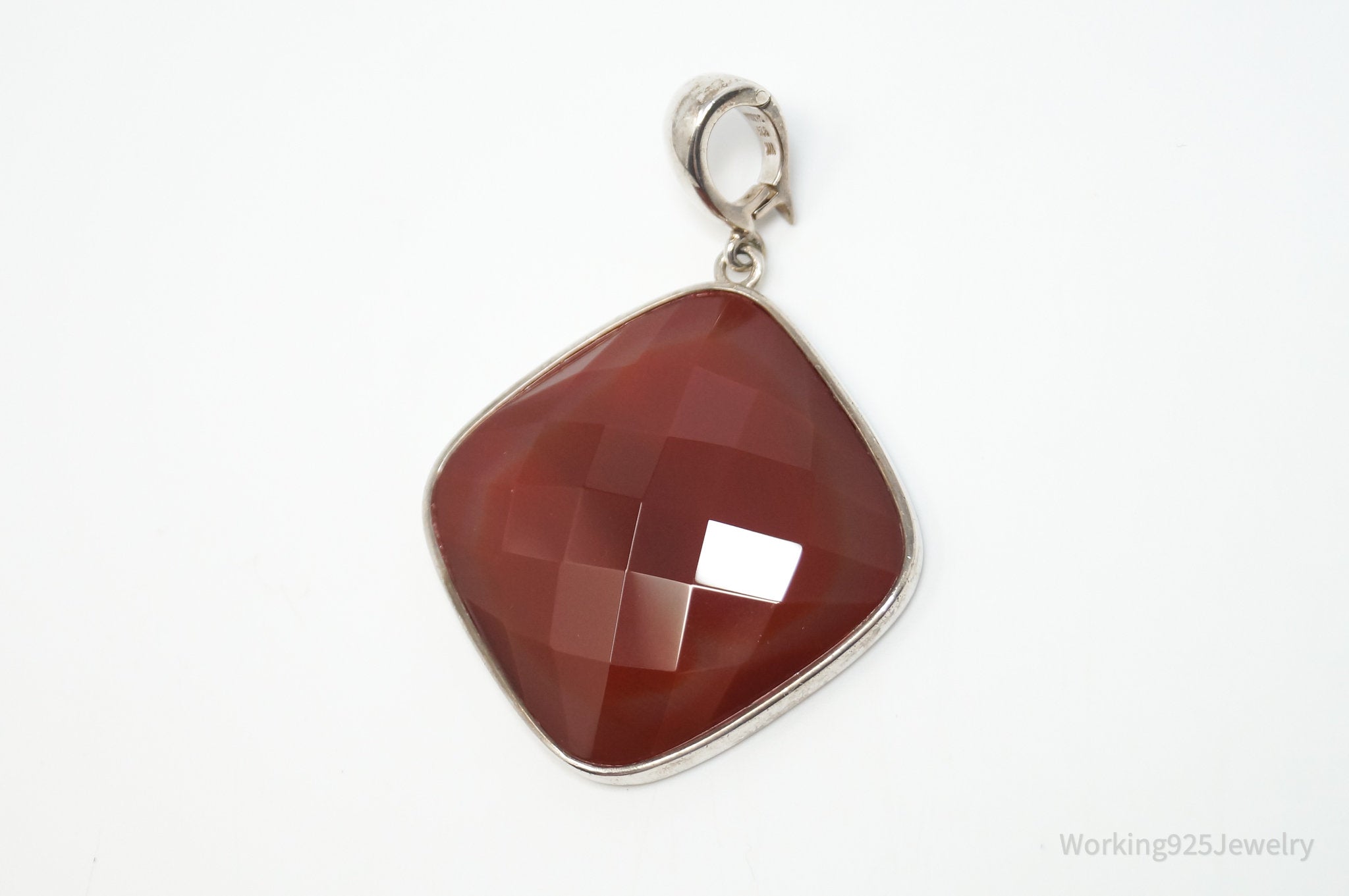Vintage Designer Whitney Kelly Large Carnelian Sterling Silver Necklace Pendant | Jewelry > Necklaces > Pendants | Wiccan Center