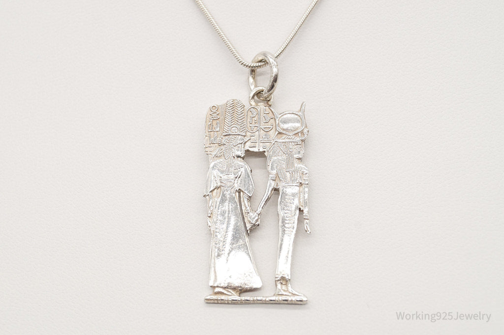 Vintage Large Egyptian Revival Sterling Silver Necklace | Jewelry > Necklaces > Pendants | Wiccan Center