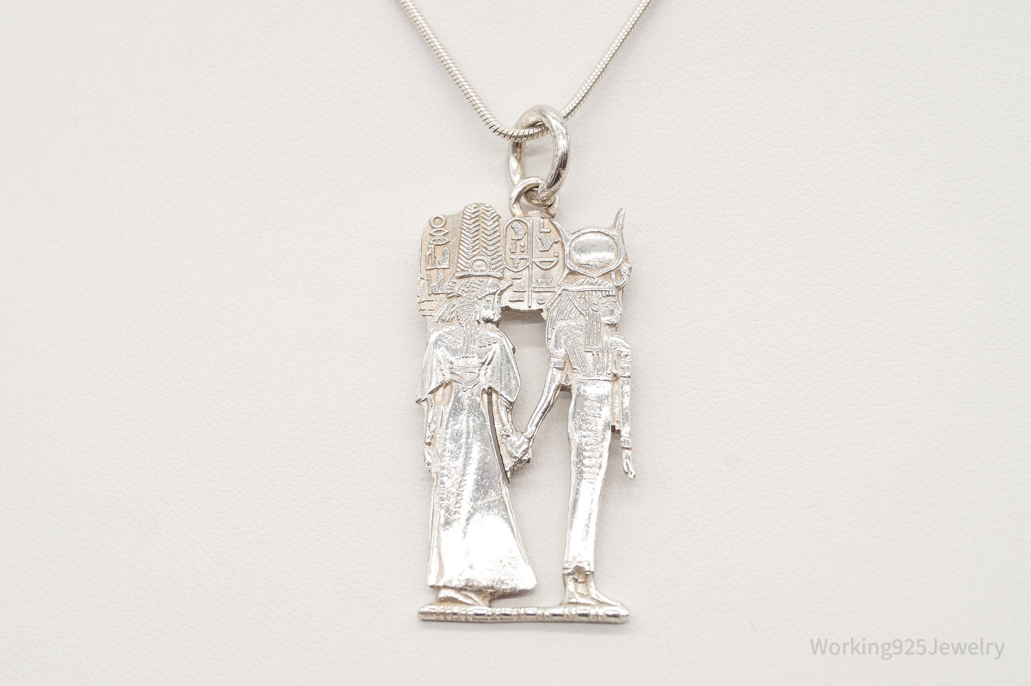 Vintage Large Egyptian Revival Sterling Silver Necklace | Jewelry > Necklaces > Pendants | Wiccan Center