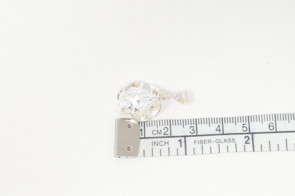 Vintage Southwestern Style Large Cubic Zirconia Stone Sterling Silver Pendant | Jewelry > Necklaces > Pendants | Wiccan Center