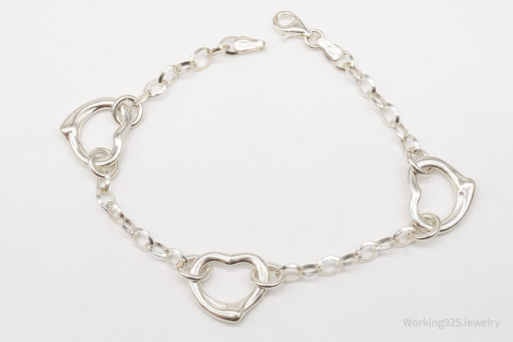 Vintage Italian Hearts Chain Link Sterling Silver Bracelet | Jewelry > Bracelets | Wiccan Center