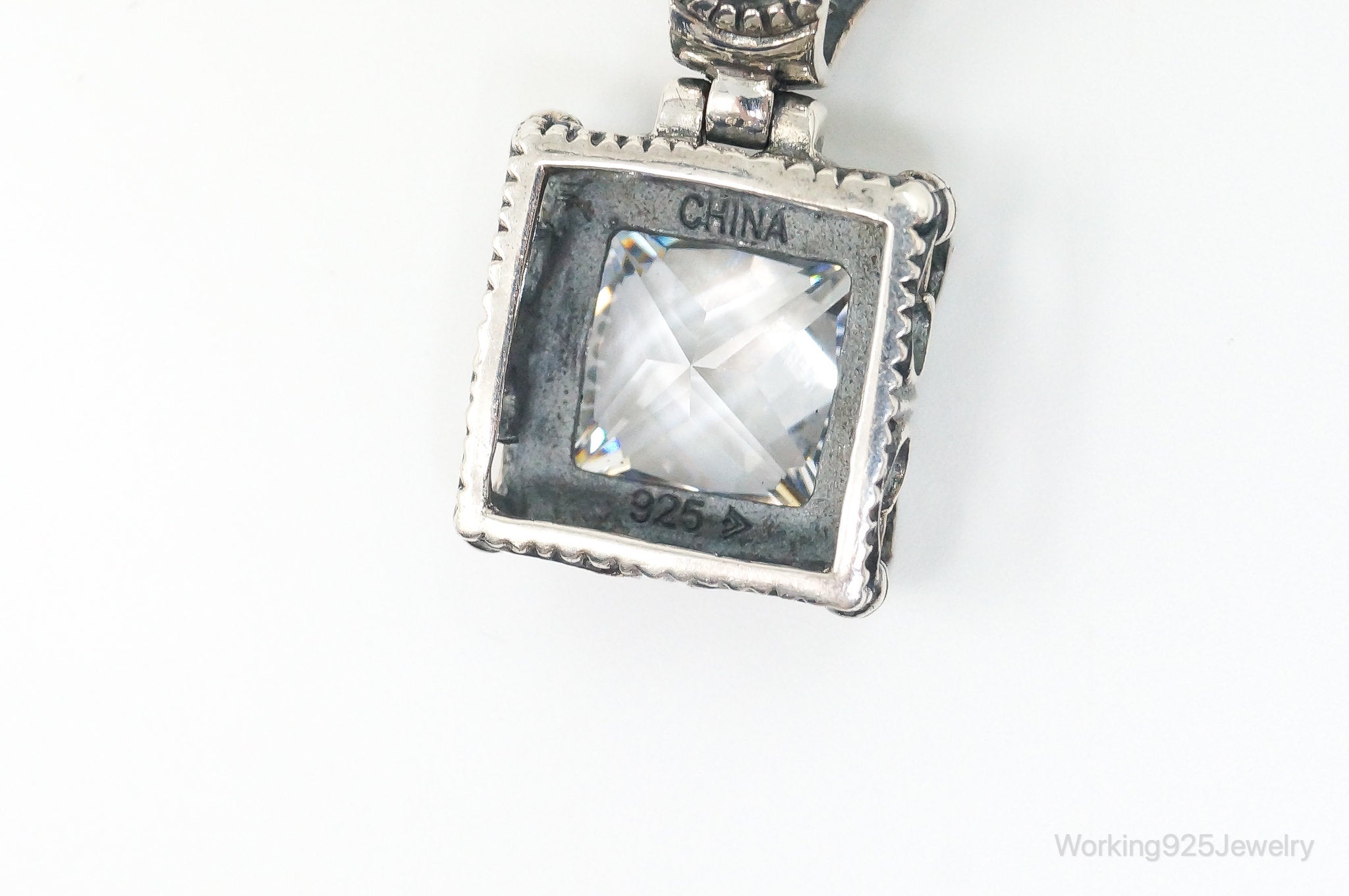 Vintage Designer Silpada "Uptown" CZ Sterling Silver Scroll Necklace Pendant | Jewelry > Necklaces > Pendants | Wiccan Center