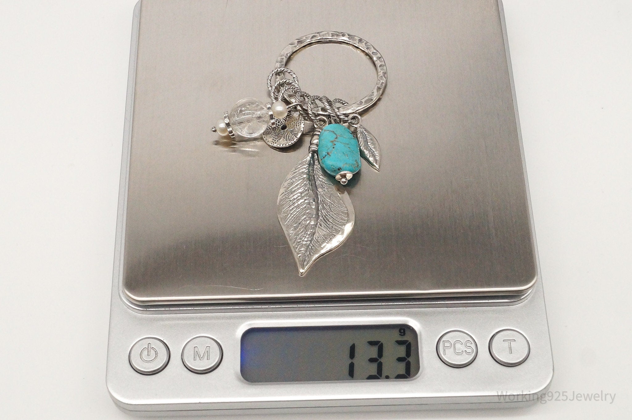 Designer Silpada Leaves Turquoise Quartz Charms Sterling Silver Pendant | Jewelry > Necklaces > Pendants | Wiccan Center