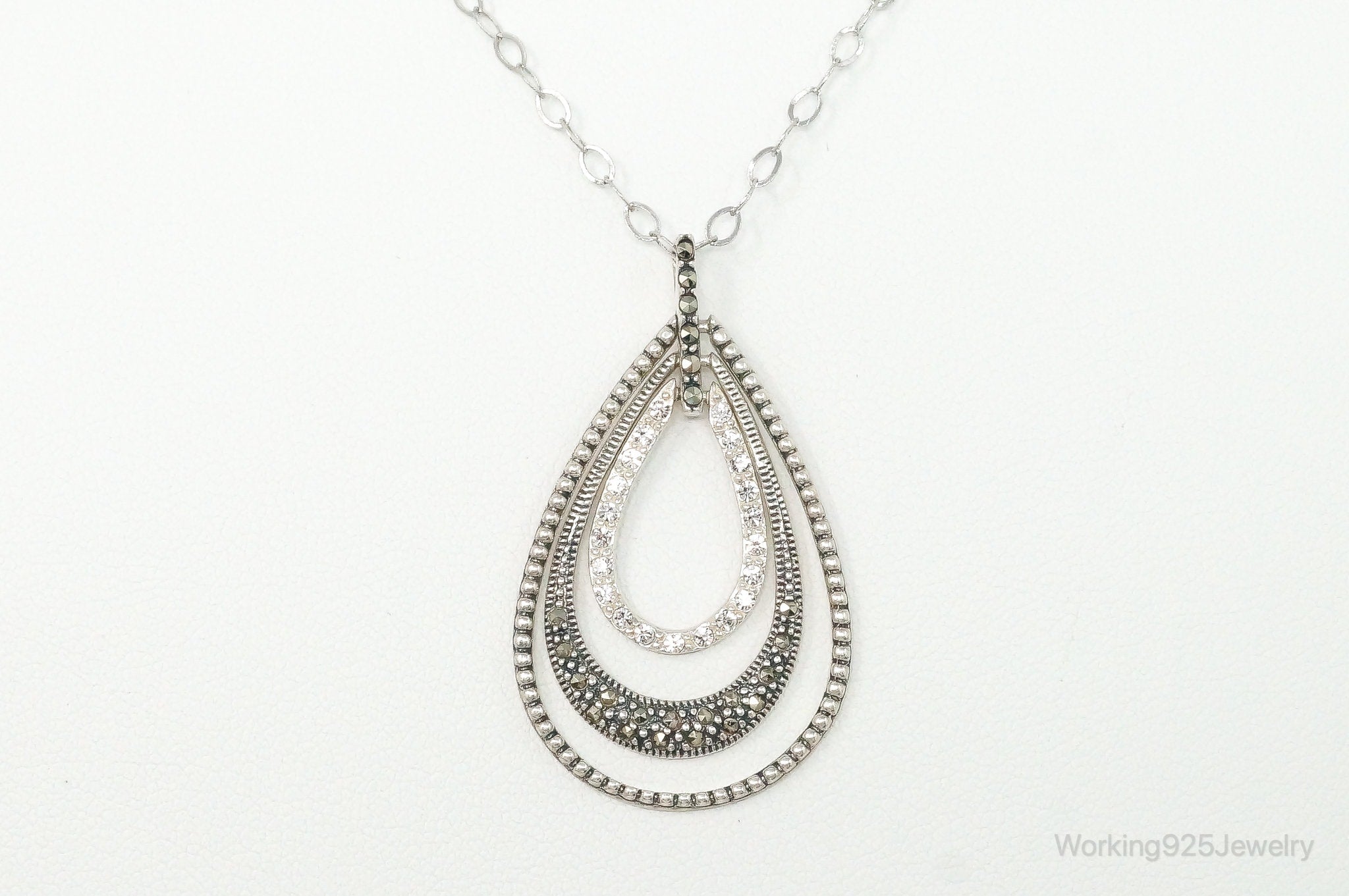 Designer Judith Jack Cubic Zirconia Marcasite Sterling Silver Necklace | Jewelry > Necklaces > Pendants | Wiccan Center