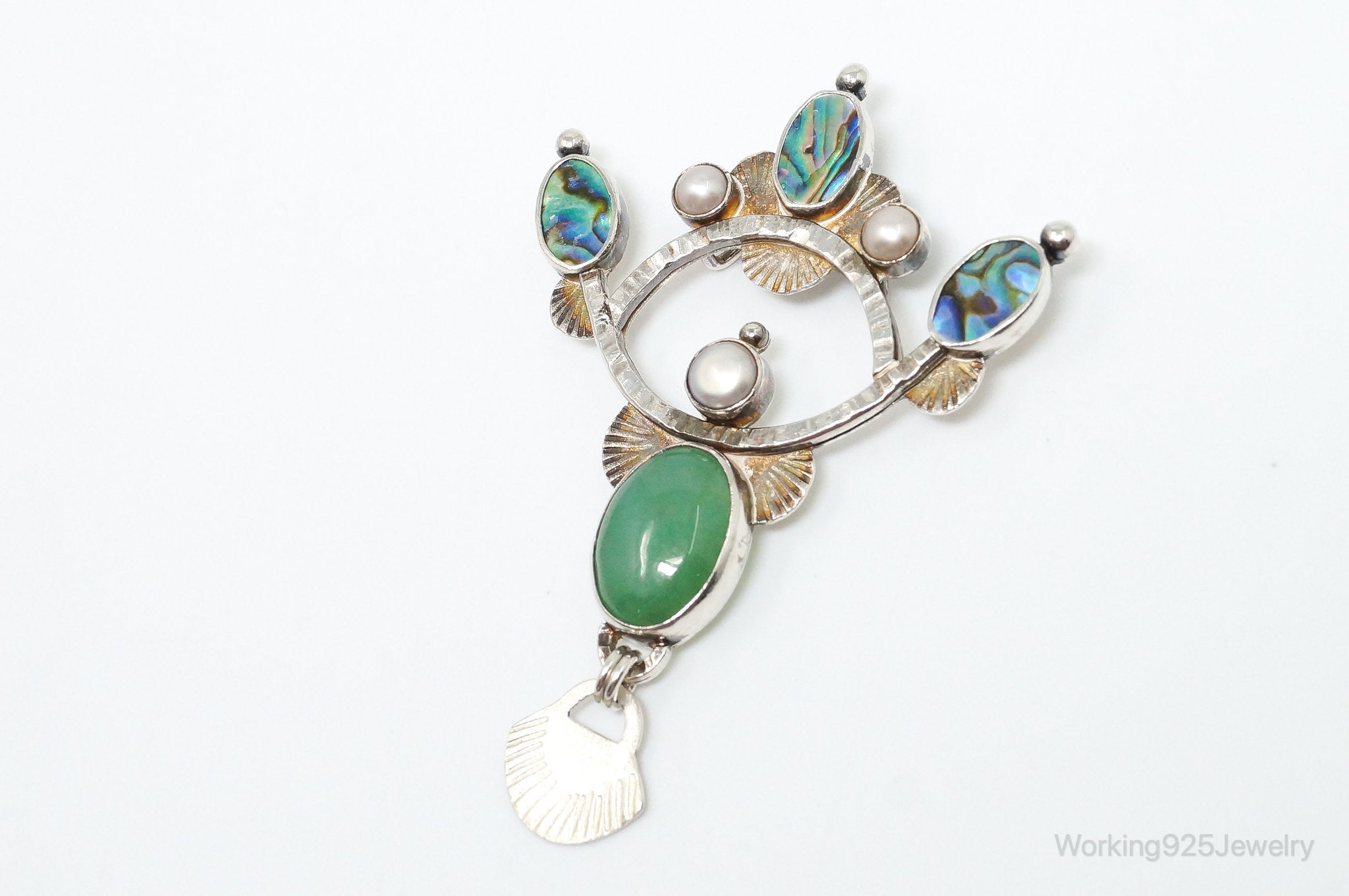 Large Vintage Native American Multi Gem Sterling Silver Pendant | Jewelry > Necklaces > Pendants | Wiccan Center