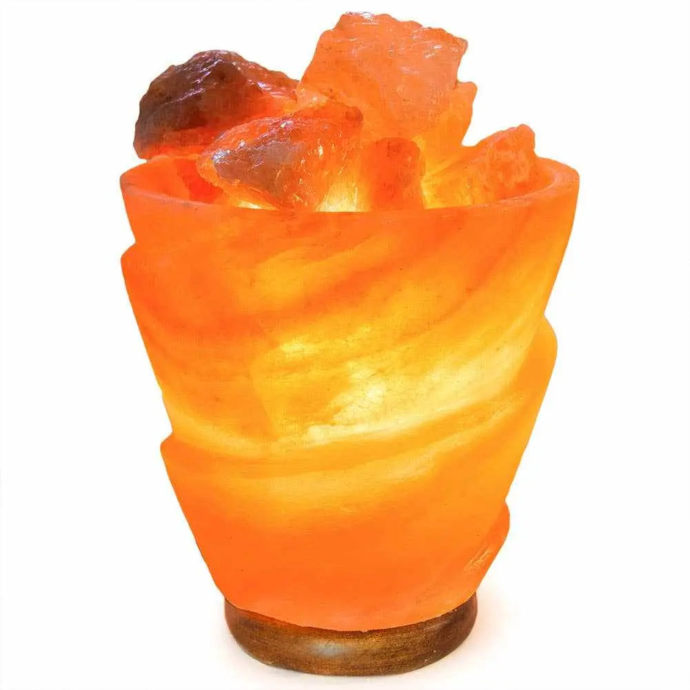 Funnel w/ Chunks Salt Lamp - 9.5" avg. - Cord, Bulb, Dimmer | | Wiccan Center