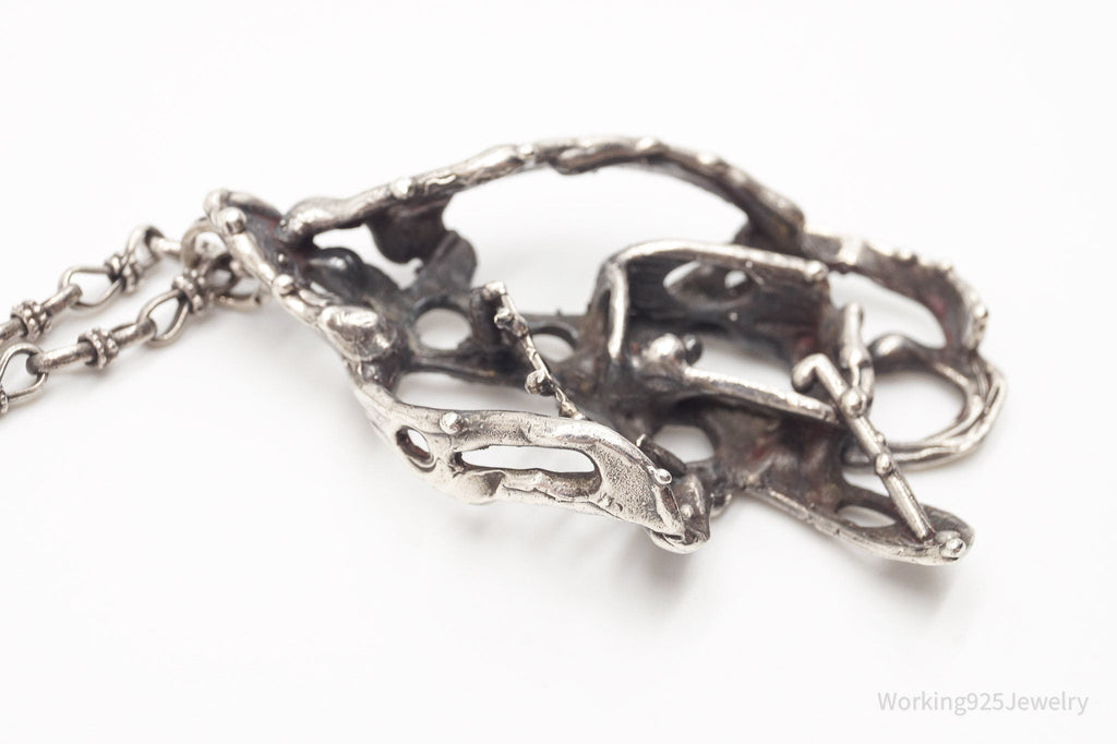 Vintage Brutalist Silver Toggle Necklace | Jewelry > Necklaces > Pendants | Wiccan Center