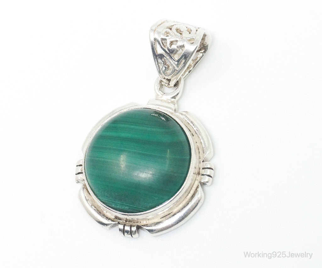 Vintage Southwestern Malachite Sterling Silver Necklace Pendant | Jewelry > Necklaces > Pendants | Wiccan Center