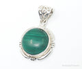 Vintage Southwestern Malachite Sterling Silver Necklace Pendant | Jewelry > Necklaces > Pendants | Wiccan Center