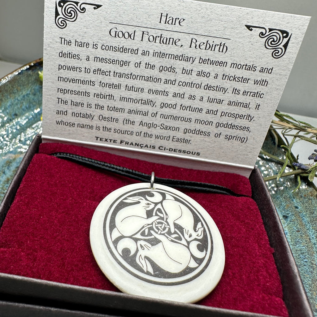 Artisan Celtic Leaping Hares Necklace - Handmade in the U.S.A. | Pendant | Wiccan Center
