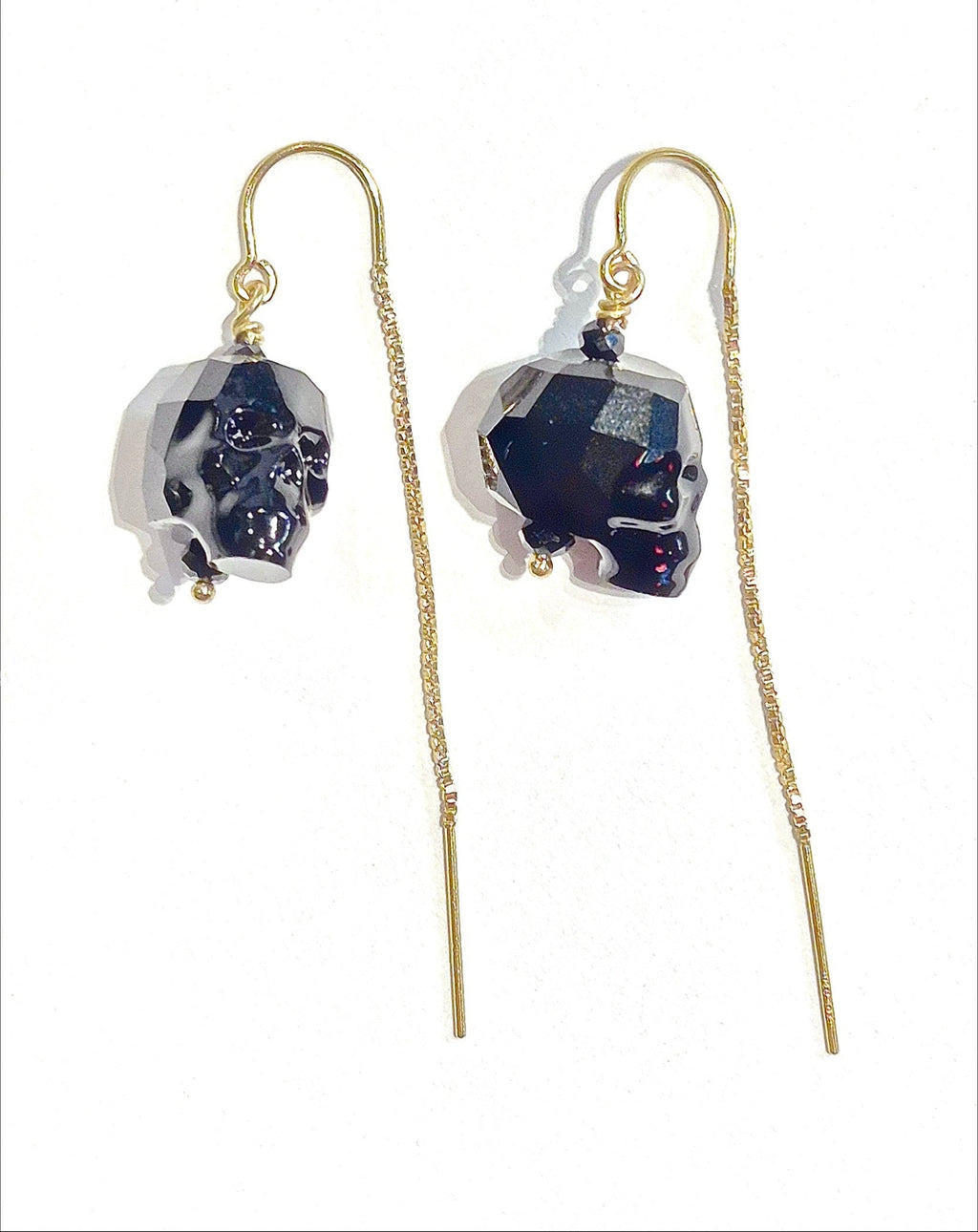 Swarovski Skull Threader Earrings