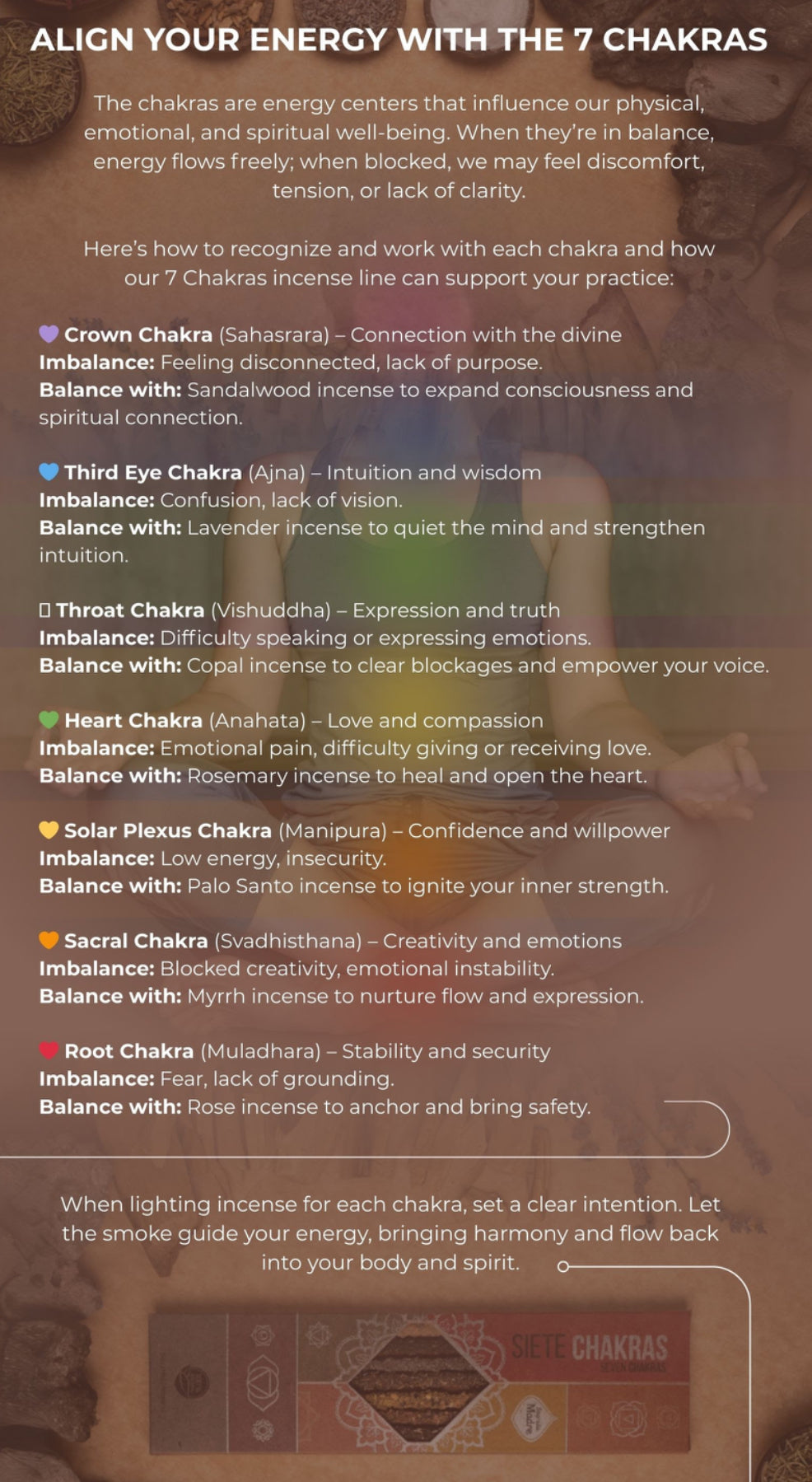 7 Chakra Incense Collection | Variety | Incense | Wiccan Center